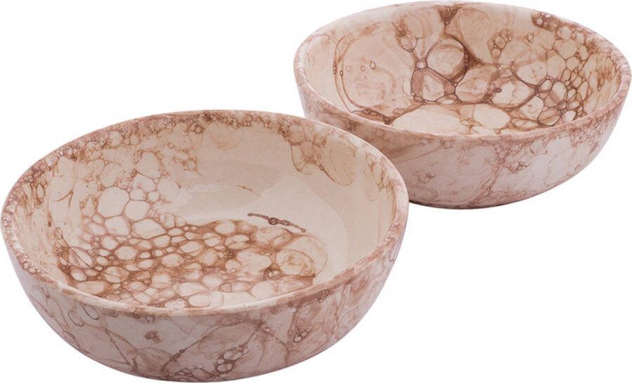 Bowls and Dishes Espuma Aardewerk Schaaltje Kommetje Tapasschaaltje Klein Schaaltje Servies Schaaltje Woonaccessoire 15 cm terra set 2 pcs