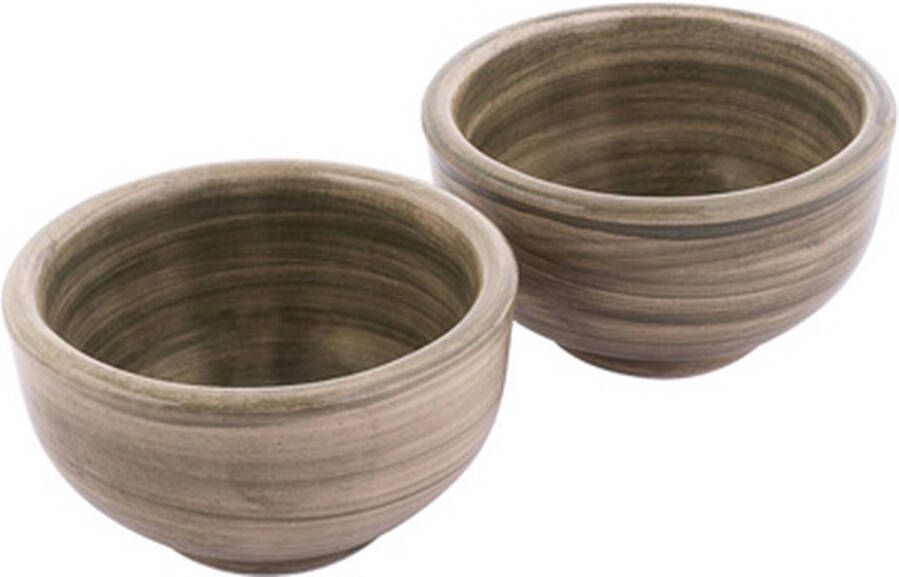 Bowls and Dishes Mano Aardewerk Schaaltje Kommetje Tapasschaaltje Klein Schaaltje Servies Schaaltje Woonaccessoire 2 Stuks Ø 7 cm Groen set 2 pcs