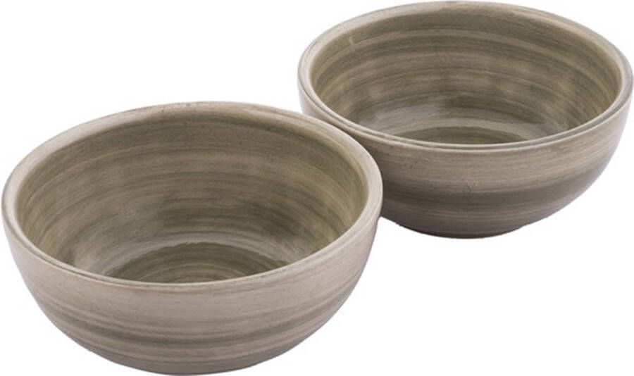 Bowls and Dishes Mano Aardewerk Schaaltje Kommetje Tapasschaaltje Klein Schaaltje Servies Schaaltje Woonaccessoire 2 Stuks Ø 11 cm Groen set 2 pcs