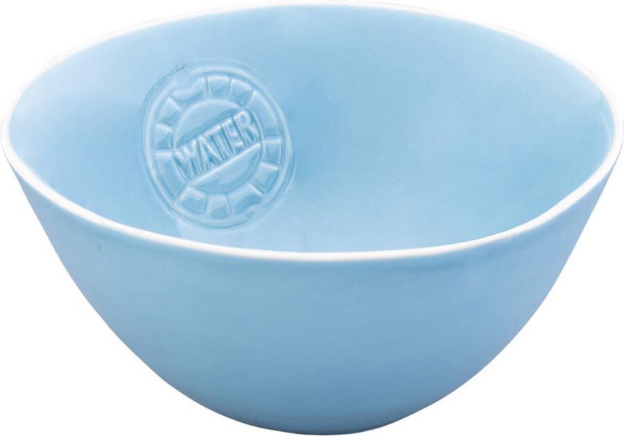 Bowls and Dishes WateR Slakom | Saladekom | Saladeschaal | Aardewerk Schaal hoog 26 centimeter Ø Ijsblauw
