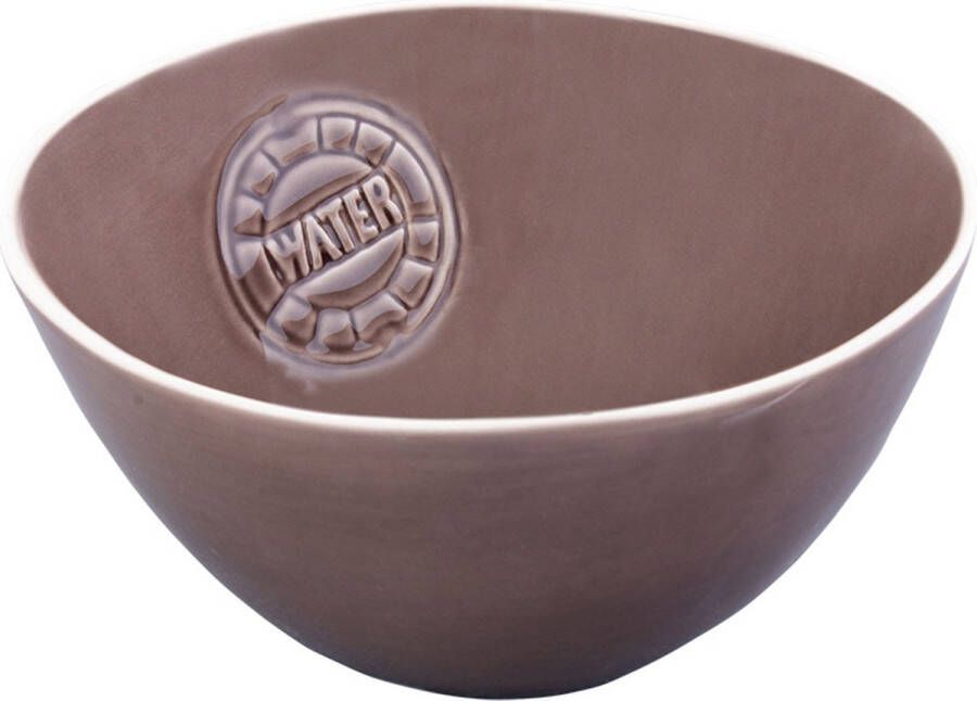 Bowls and Dishes WateR Slakom | Saladekom | Saladeschaal | Aardewerk Schaal hoog 26 centimeter Ø Taupe