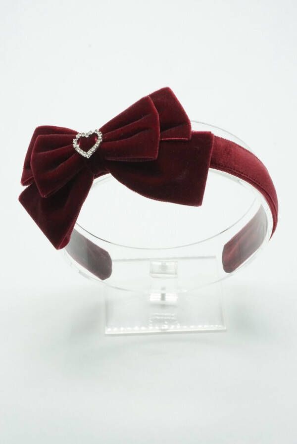 Bows and Flowers Fluweel luxe haarband Bordeaux rood fluweel – Luxe haarband – Luxe accessoire Haarstrik