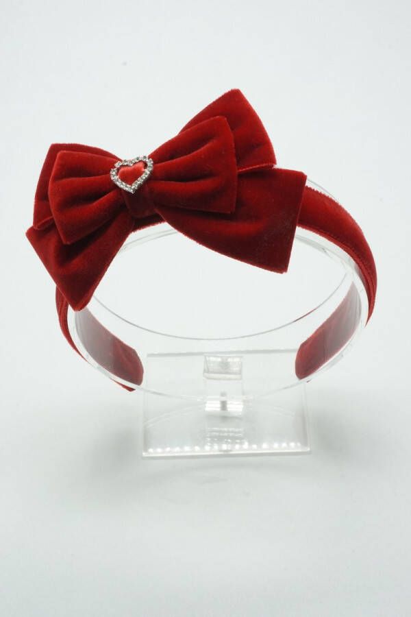 Bows and Flowers Fluweel luxe haarband – Donker rood fluweel – Luxe haarband – Luxe accessoire Haarstrik