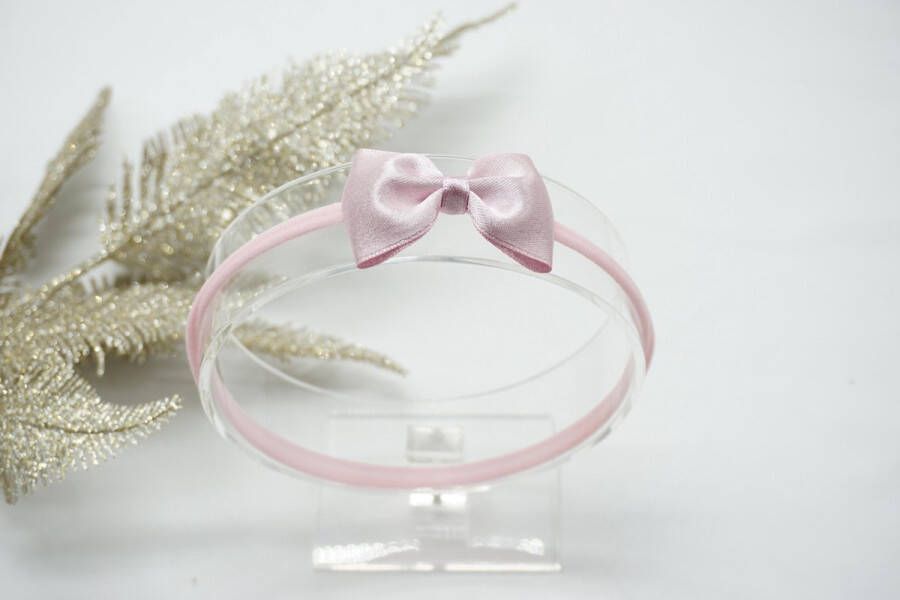 Bows and Flowers Haarband Nylon met baby strik Roze 122 Haarstrik – Kerst strik Glitter haarstrik