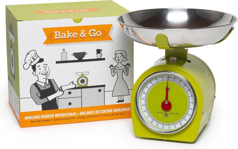 BOX&GO BAKE&GO Weegschaal RETRO groen BAKE&GO BALANCE de cuisine Analogue 0 8l