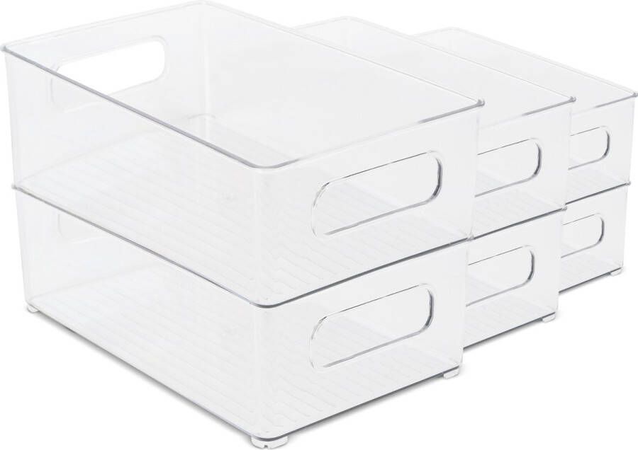 Box me 6 stuks Koelkast organizer Gootsteenkast Keukenkast Plastic bakjes