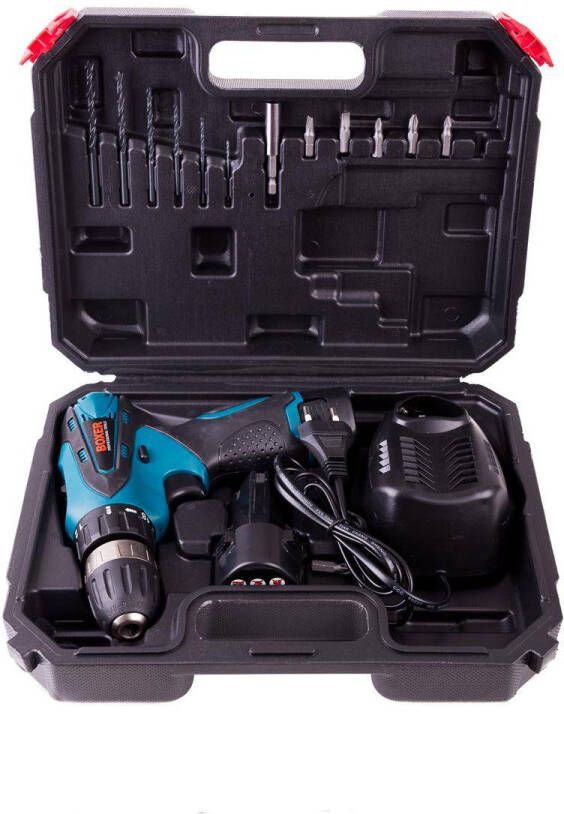 Boxer Tools Boxer Accuboormachine Set 18V Lithium Met Extra Accu Inclusief Boren & Bitjes