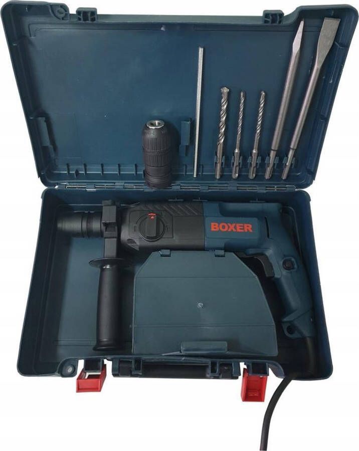 Boxer Tools Boxer Boorhamer 2650W SDS+ Softgrip 4850 Slagen Per Minuut Incl. 3 SDS Boren en 2 SDS Beitels