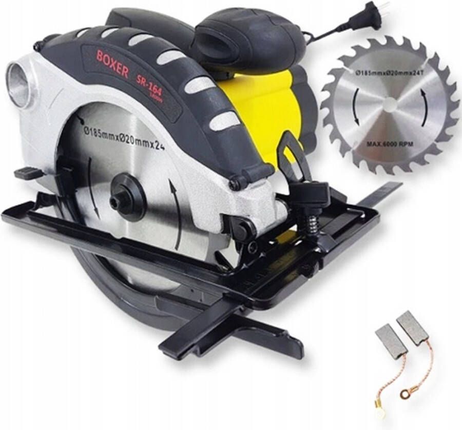 Boxer Tools Boxer Cirkelzaag 1800 watt 6000 rpm Inclusief 2x Zaagblad + langsgeleider