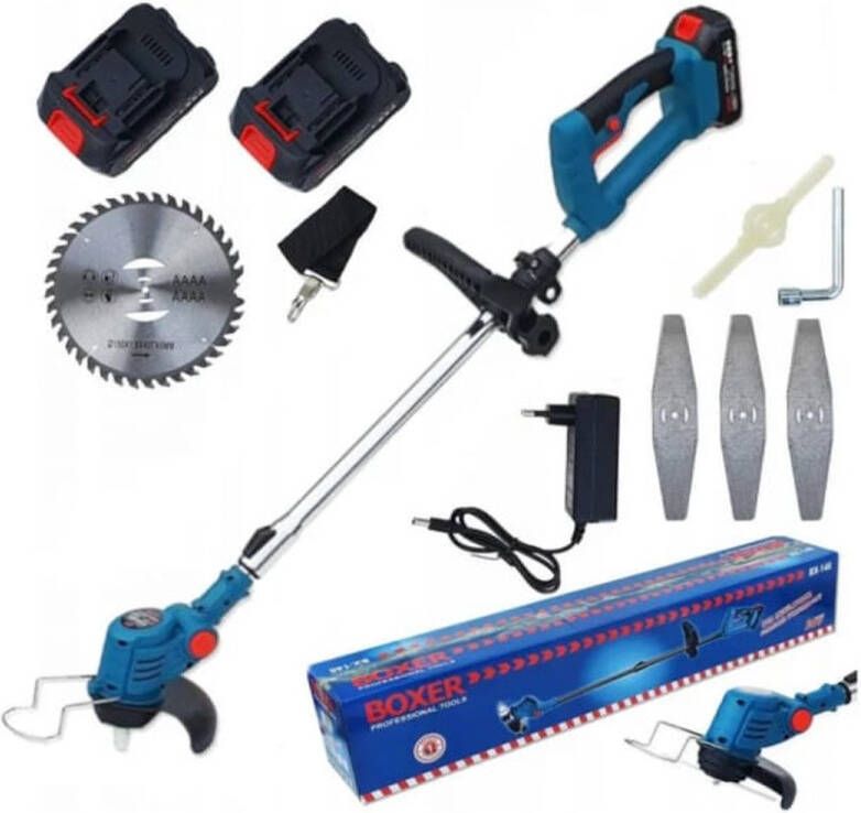 Boxer Tools Boxer Grasmaaier 24 V Accu Grastrimmer Incl. Zaagmes en 2x Accu