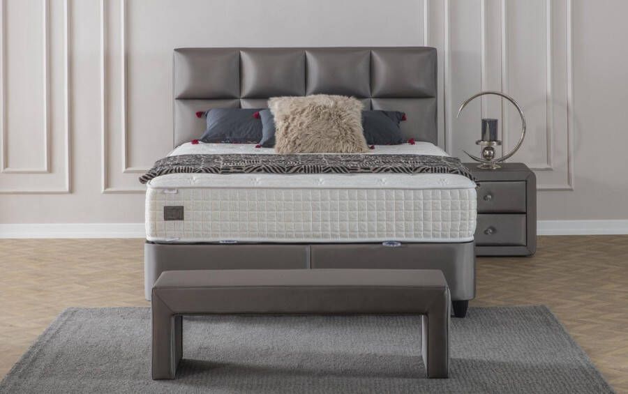 Maison Interiors ® Elegante Toulon Boxspring met Opbergruimte – Bed 180 x 200 cm – Taupe