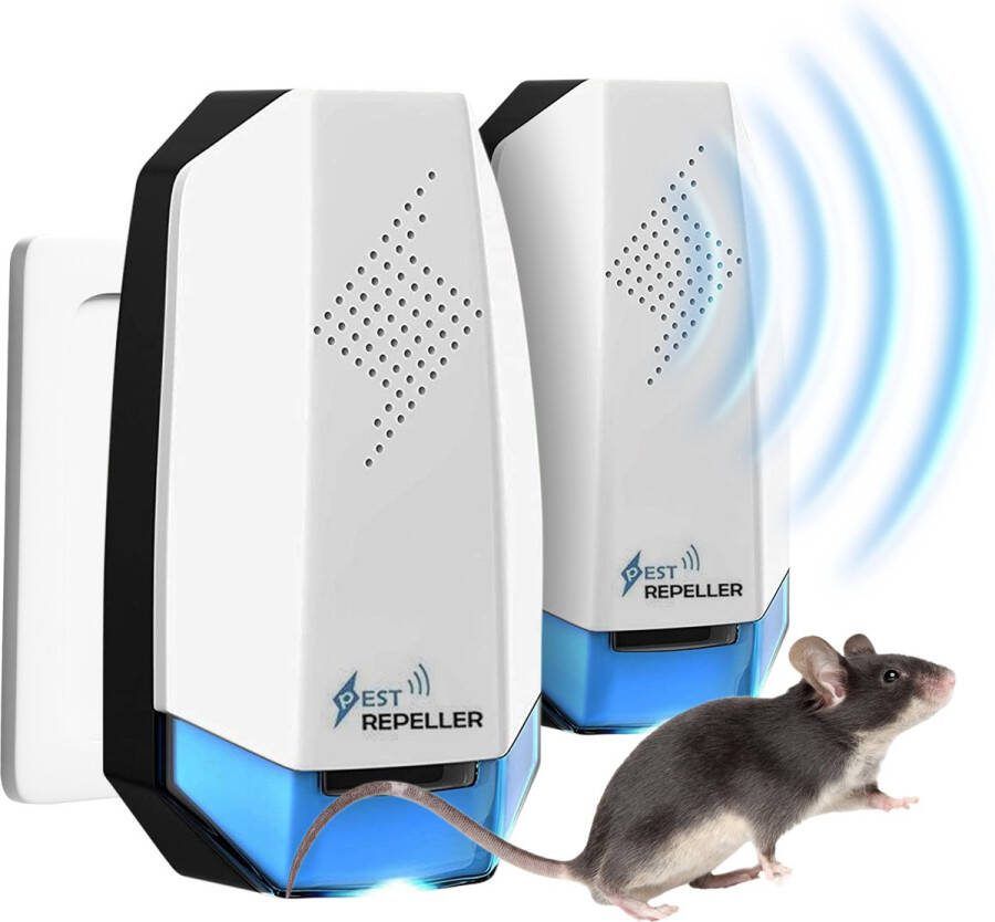 BP Pest Repeller 2 Pack Ultrasonische Ongedierte Bestrijder Muizenverjager Muizen Bestrijden Insectenverjager Ultrasone Verjager Pest Reject Geen Geluid 100% Safe