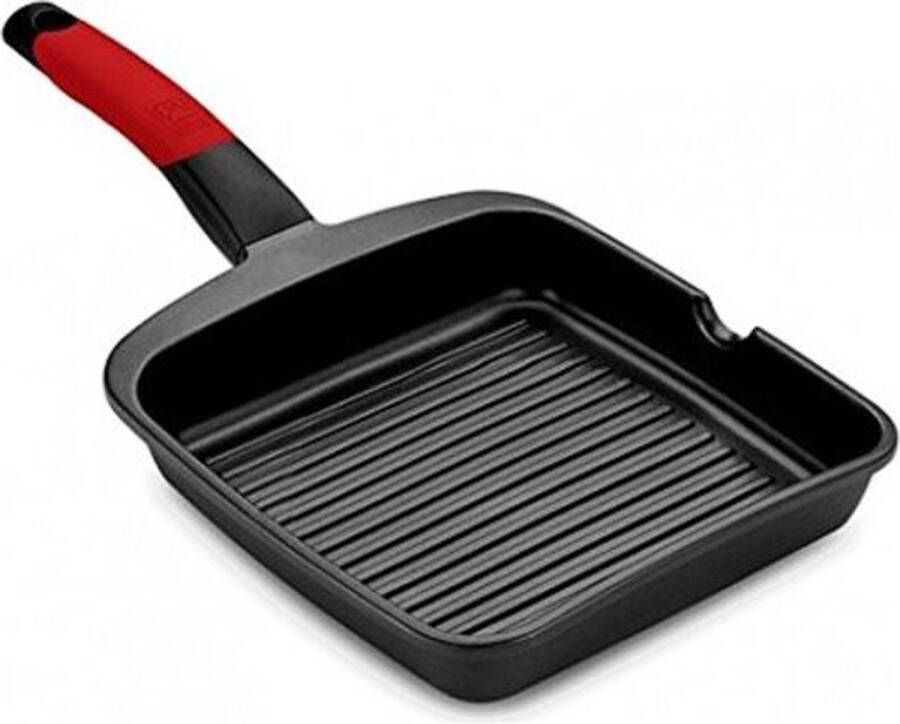 2971 Geribbelde Grillpan BRA Premiere (28 x 28 cm) Rood