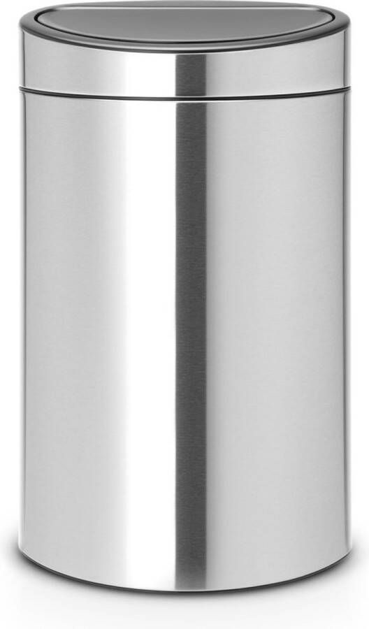 Brabantia Touch Bin afvalemmer 40 liter met kunststof binnenemmer Matt Steel Fingerprint Proof