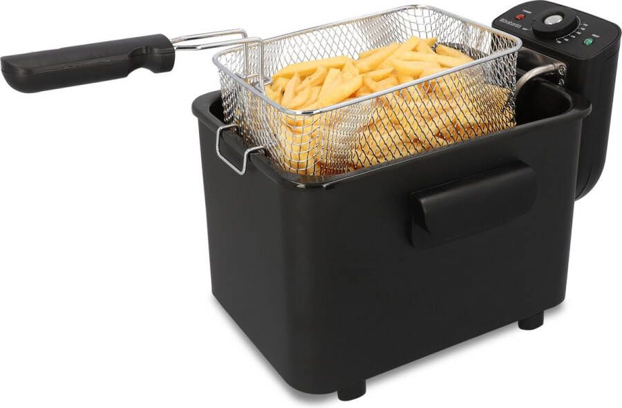 Brabantia BBEK1130BK Frituurpan Friteuse 4 Liter 2200 Watt RVS Zwart