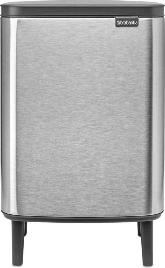 Brabantia bo hi afvalemmer 12 liter met kunststof binnenemmer matt steel fingerprint proof