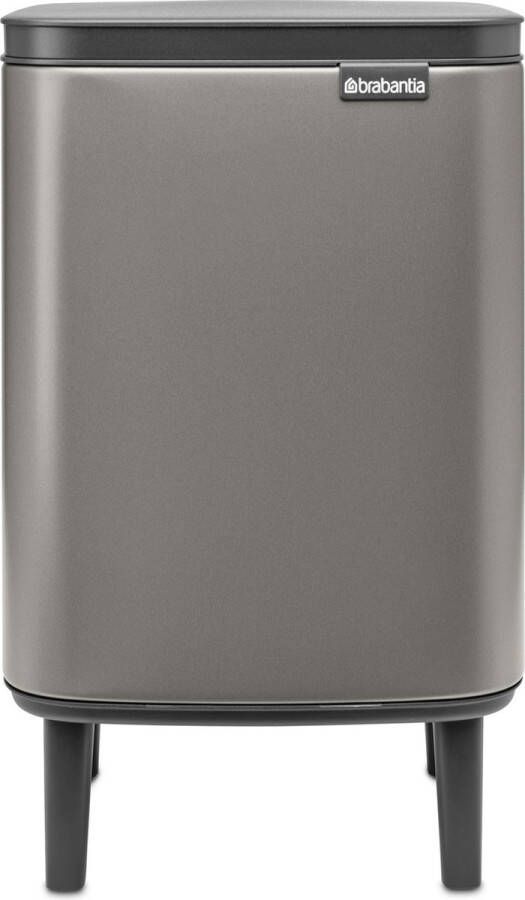 Brabantia bo hi afvalemmer 7 liter met kunststof binnenemmer platinum