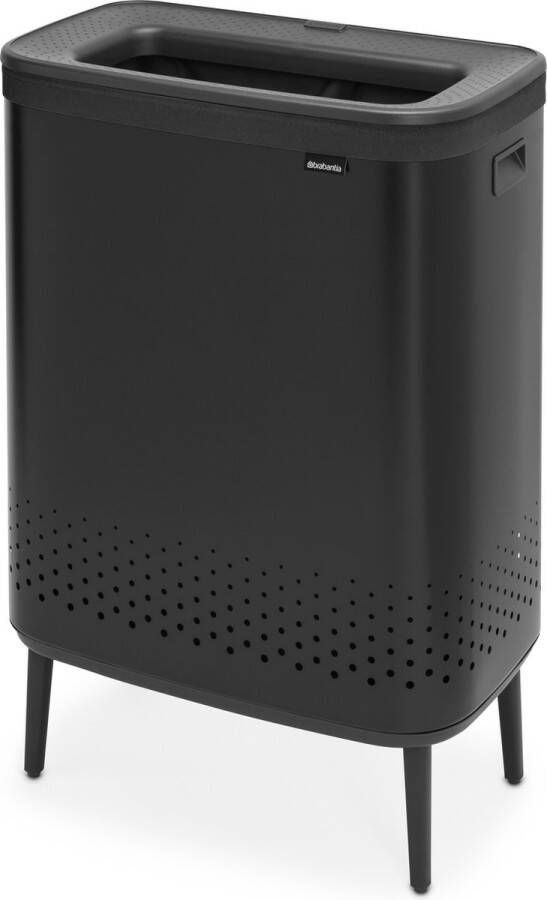 Brabantia Bo Hi Wasmand met Deksel 2 x 45 l 2 Vakken Matt Black - Foto 2