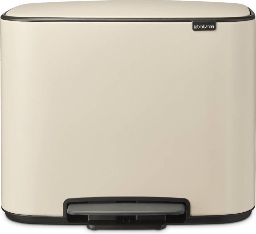 Brabantia Bo pedaalemmer 11 + 23 liter met 2 kunststof binnenemmers Soft Beige