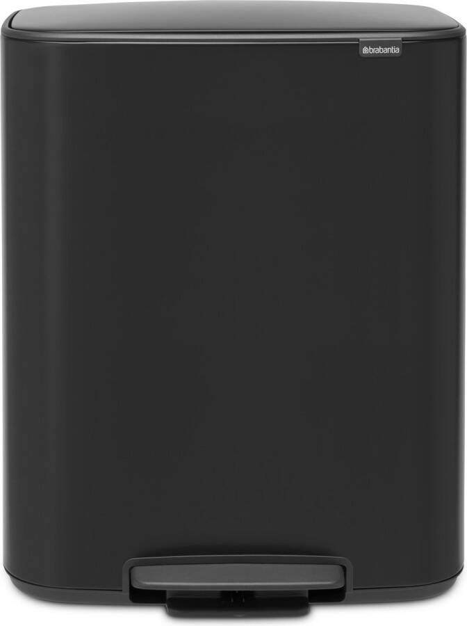 Brabantia Bo pedaalemmer 2 x 30 liter met 2 kunststof binnenemmer Matt Black - Foto 2