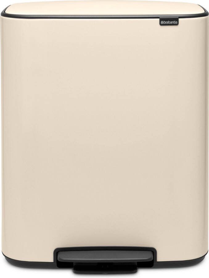 Brabantia Bo Prullenbak 2 x 30 liter Afvalscheiding Soft Beige