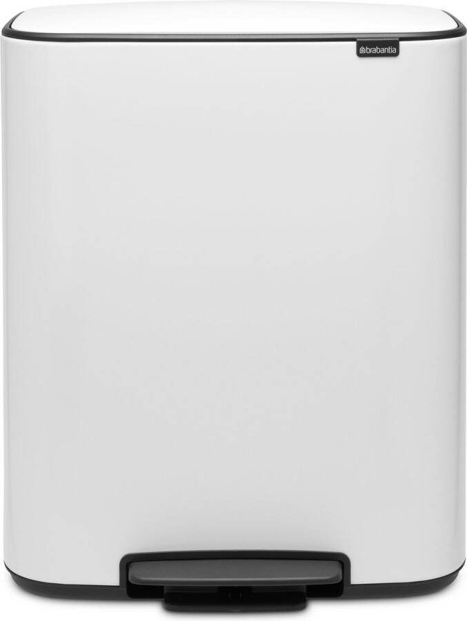 Brabantia Bo pedaalemmer 2 x 30 liter met 2 kunststof binnenemmer White