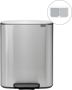 Brabantia Bo pedaalemmer 2 x 30 liter met 2 kunststof binnenemmer Matt Steel Fingerprint Proof - Thumbnail 2