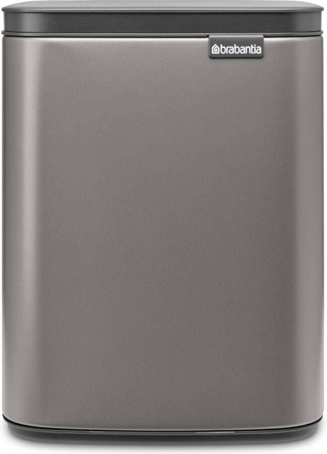 Brabantia bo afvalemmer 7 liter met kunststof binnenemmer platinum