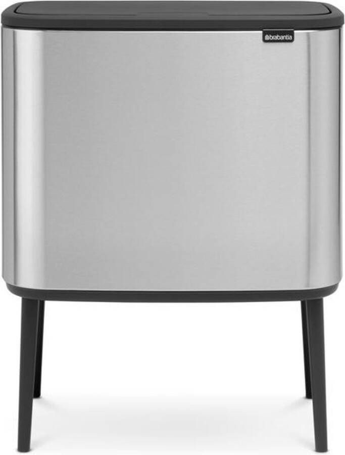 Brabantia Bo Touch Bin Prullenbak 11 + 23 liter Afvalscheiding Matt Steel Fingerprint Proof
