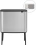 Brabantia Bo Touch Bin Prullenbak 11 + 23 liter Afvalscheiding Matt Steel Fingerprint Proof - Thumbnail 1