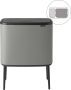 Brabantia Bo Touch Bin Prullenbak 11 + 23 liter Afvalscheiding Mineral Concrete Grey - Thumbnail 1