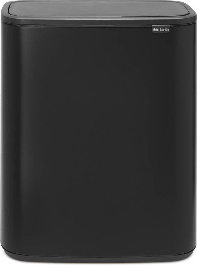 Brabantia Bo Touch Bin afvalemmer 2 x 30 liter met 2 kunststof binnenemmers Matt Black