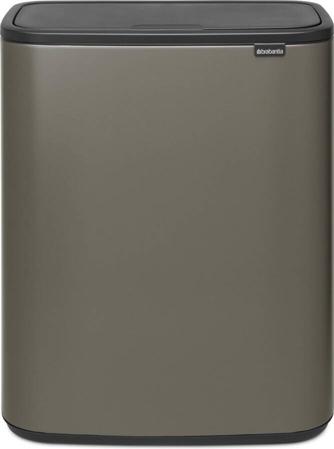Brabantia Bo Touch Bin afvalemmer 2 x 30 liter met 2 kunststof binnenemmers Platinum - Foto 2