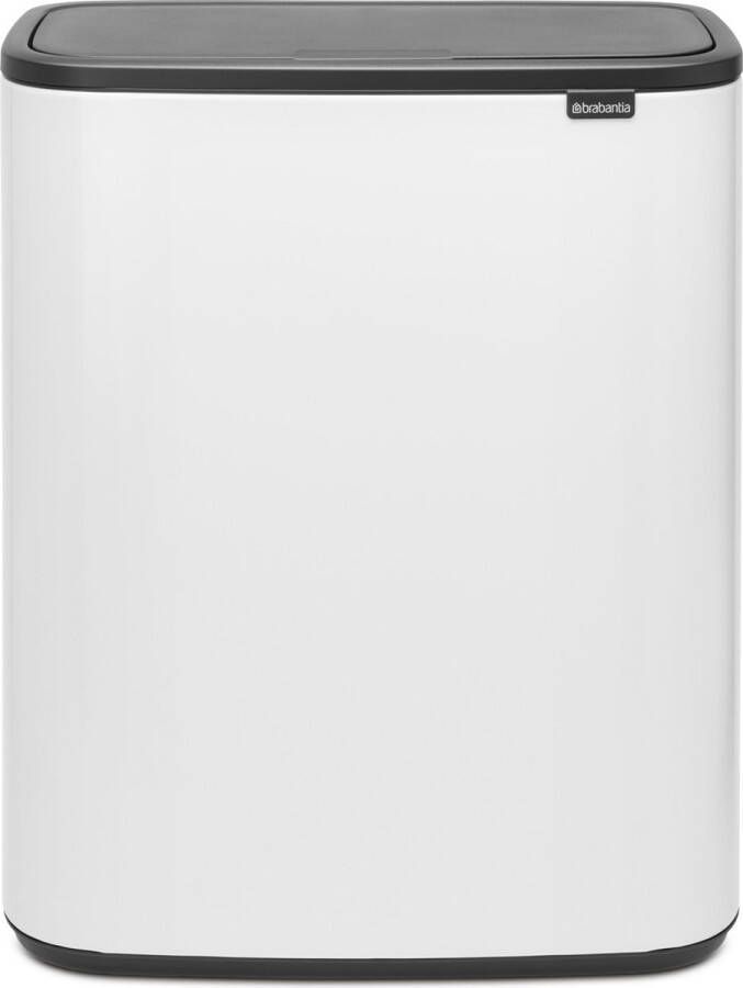 Brabantia Bo Touch Bin afvalemmer 2 x 30 liter met 2 kunststof binnenemmers White - Foto 2