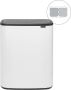 Brabantia Bo Touch Bin afvalemmer 2 x 30 liter met 2 kunststof binnenemmers White - Thumbnail 2