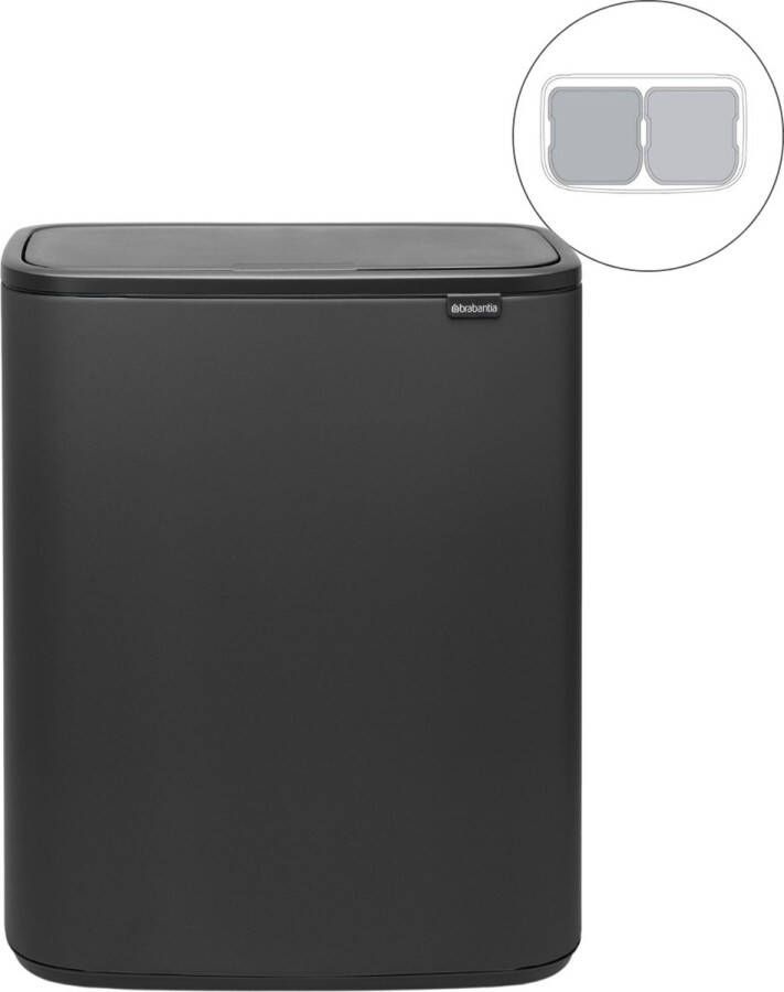 Brabantia Bo Touch Bin Prullenbak 2 x 30 liter Mineral Infinite Grey