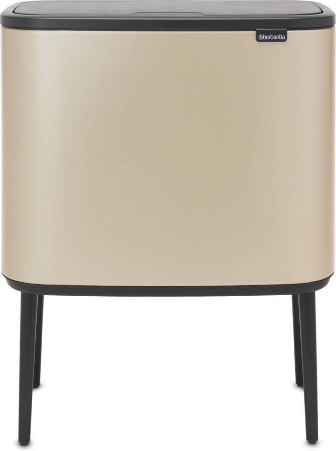 Brabantia Bo Touch Bin Prullenbak 11 + 23 liter Afvalscheiding Metallic Gold