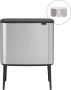Brabantia Bo Touch Bin Prullenbak 3 x 11 liter Afvalscheiding Matt Steel Fingerprint Proof - Thumbnail 1