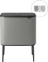 Brabantia Bo Touch Bin Prullenbak 3 x 11 liter Afvalscheiding Mineral Concrete Grey - Thumbnail 1