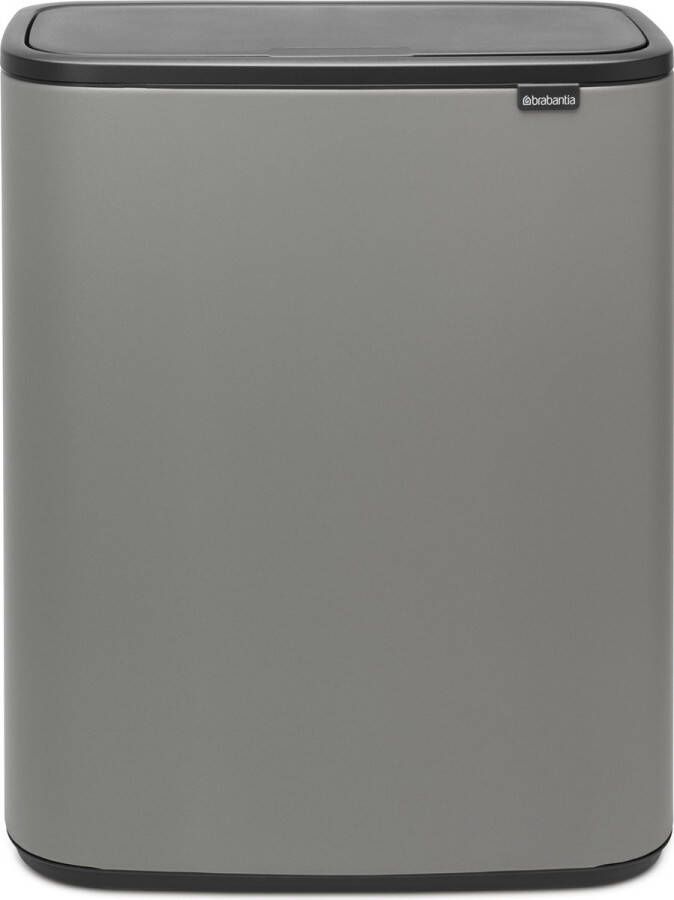 Brabantia Bo Touch Bin afvalemmer 60 liter met kunststof binnenemmer Mineral Concrete Grey