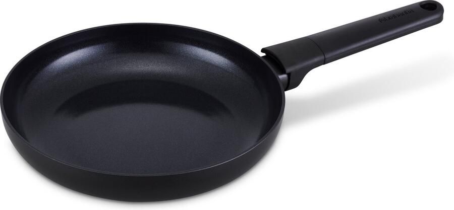 Brabantia NERO Koekenpan Ø 24 cm Ergonomisch en licht 100% PFAS vrij- 100% gerecycleerd -keramische anti-aanbaklaag Geschikt voor alle warmtebronnen – Zwart