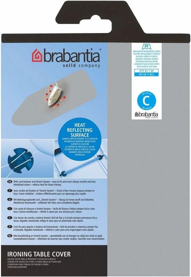 Brabantia strijkplankhoes C 124x45 cm 2 mm schuim metallic - Foto 2