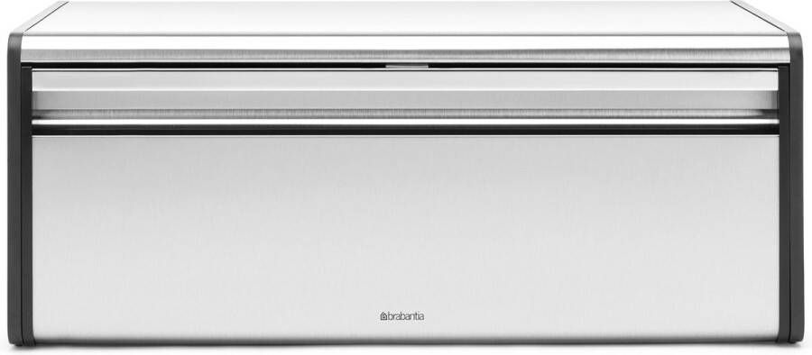 Brabantia Broodtrommel met klepdeksel met Matt Black zijkanten Matt Steel Fingerprint Proof