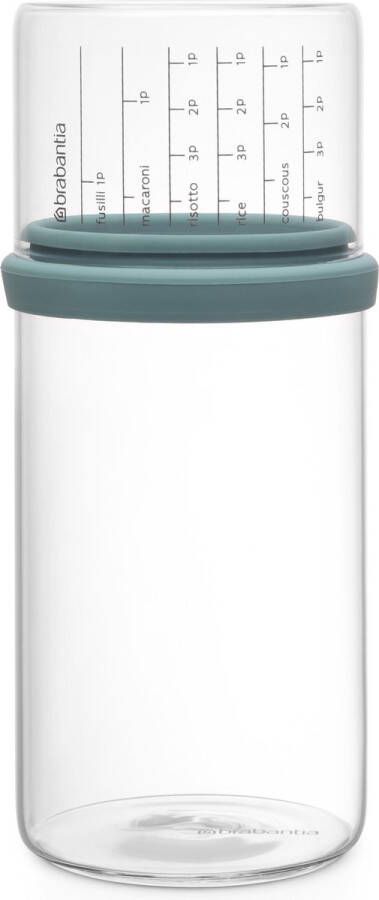 Brabantia glazen voorraadbus met maatbeker 1 l Mint