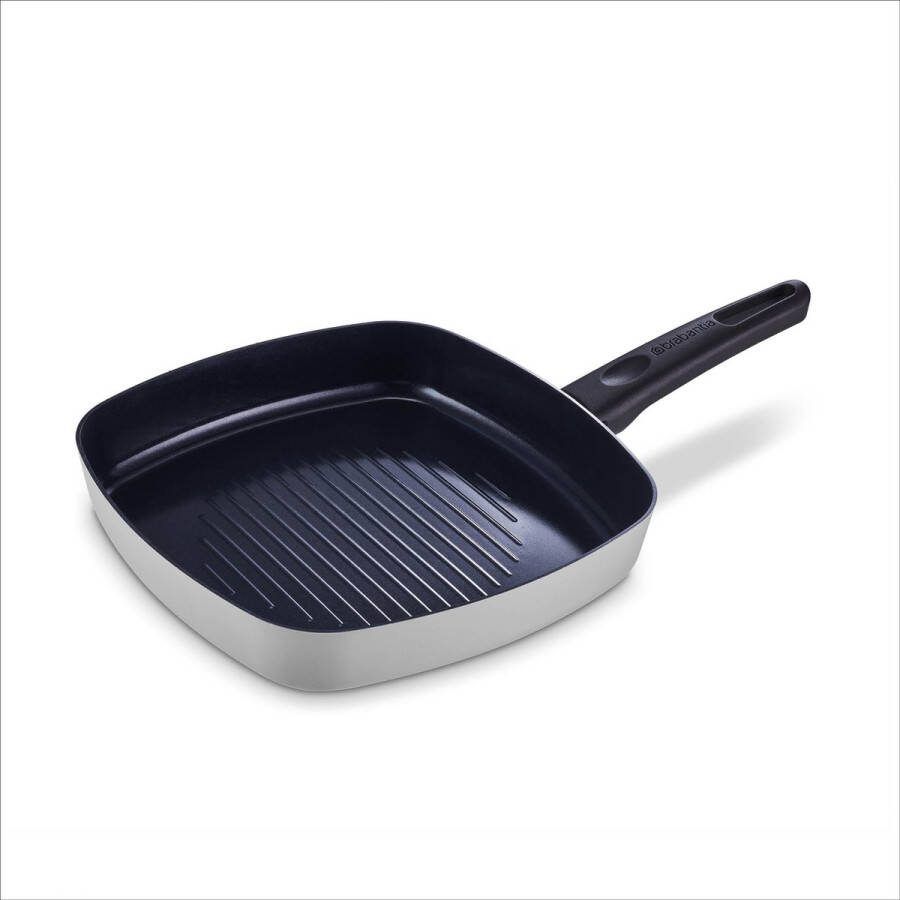 Brabantia INDU+ Grillpan Ø 26 cm -keramische antiaanbaklaag Inductie 100% PFAS-vrij Grijs