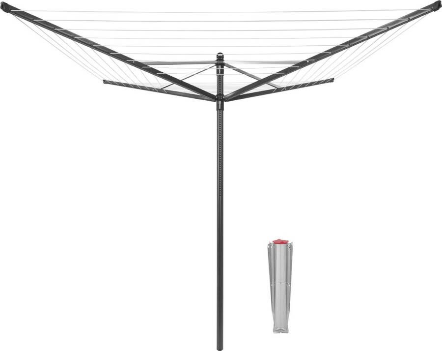 Brabantia Lift-o-Matic droogmolen 50 meter met metalen grondanker Anthracite