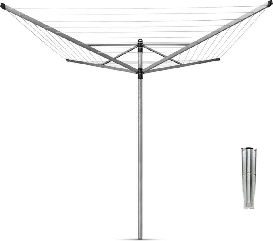 Brabantia Lift-O-Matic Droogmolen met Grondanker 60 m Metallic Grey
