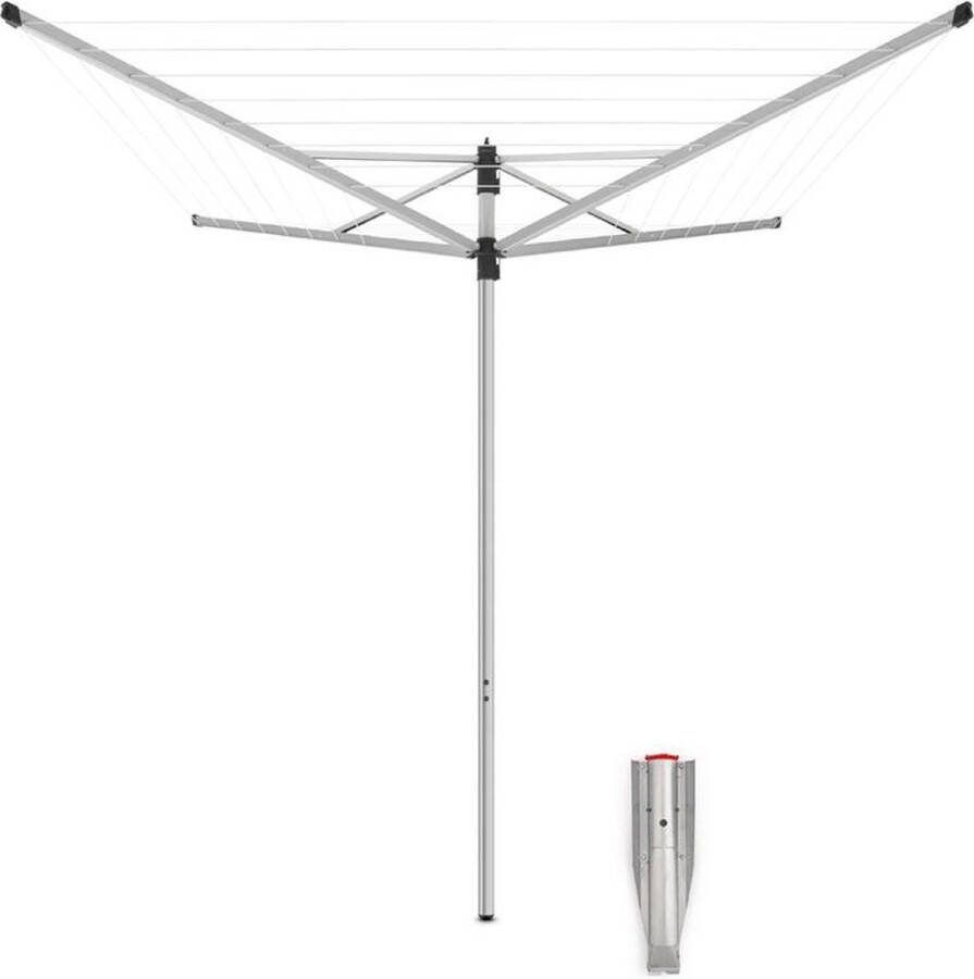 Brabantia Lift-O-Matic Droogmolen met Metalen Grondanker 40 m Metallic grey