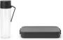 Brabantia Make & Take breakset 2-delig kunststof (waterfles met zeef lunchbox plat) Dark Grey - Thumbnail 1