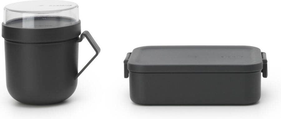 Brabantia Make & Take Lunchset 2-delig Kunststof Dark Grey